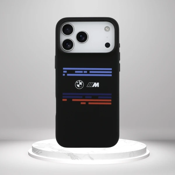 BMW M Silicon Horizontal Line MagSafe Dėklas skirtas Apple iPhone 17 Pro Max juodos spalvos aprašymas - Prekės nuotrauka