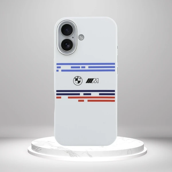 BMW M Silicon Horizontal Line MagSafe Dėklas skirtas Apple iPhone 17 baltos spalvos aprašymas - Prekės nuotrauka