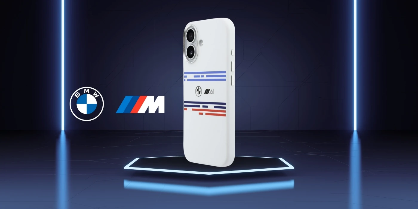 BMW M Silicon Horizontal Line MagSafe Dėklas skirtas Apple iPhone 17 baltos spalvos aprašymas - Prekės nuotrauka
