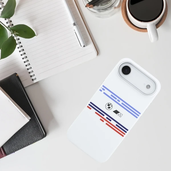 BMW M Silicon Horizontal Line MagSafe Dėklas skirtas Apple iPhone Air baltos spalvos aprašymas - Prekės nuotrauka