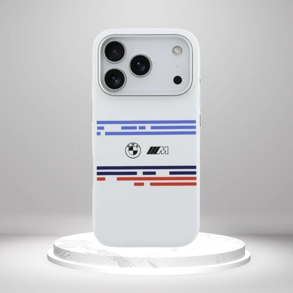 BMW M Silicon Horizontal Line MagSafe Dėklas skirtas Apple iPhone 17 Pro baltos spalvos aprašymas - Prekės nuotrauka