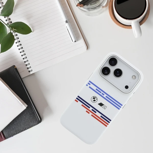 BMW M Silicon Horizontal Line MagSafe Dėklas skirtas Apple iPhone 17 Pro baltos spalvos aprašymas - Prekės nuotrauka