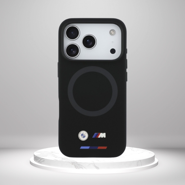 BMW M Silicon Logo MagSafe dėklas Apple iPhone 17 Pro juodos spalvos aprašymas - Prekės nuotrauka