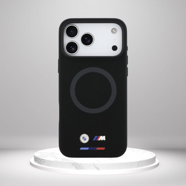 BMW M Silicon Logo MagSafe dėklas iPhone 17 Pro Max juodos spalvos aprašymas - Prekės nuotrauka