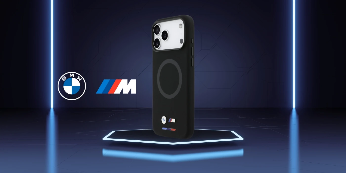 BMW M Silicon Logo MagSafe Dėklas skirtas Apple iPhone 17 Pro Max juodos spalvos aprašymas - Prekės nuotrauka