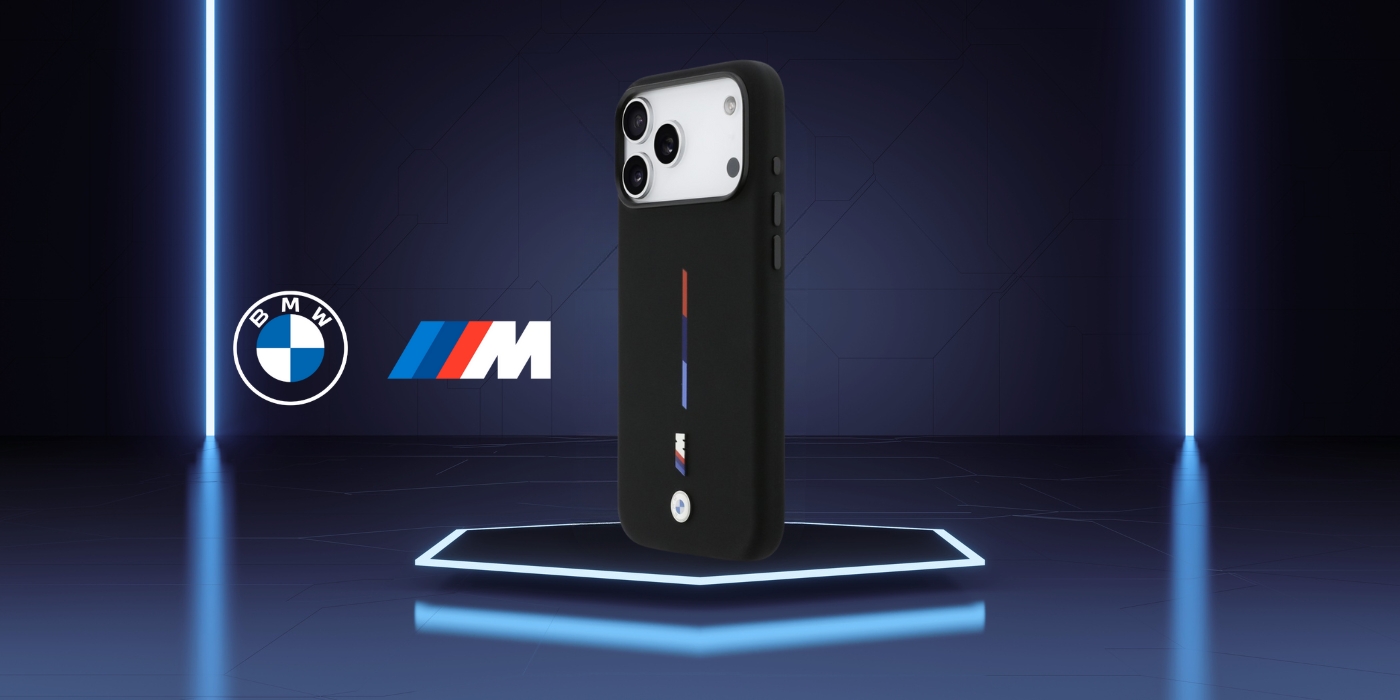 BMW M Silicon Tricolor Line MagSafe Dėklas skirtas Apple iPhone 17 Pro Max juodos spalvos aprašymas - Prekės nuotrauka
