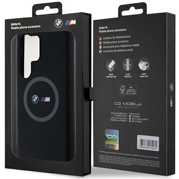 BMW M silikoninis Printed Ring MagSafe Samsung Galaxy S24 Ultra - dėklas telefonui juodos spalvos aprašymas - Prekės nuotrauka