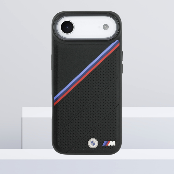 BMW M Tricolor Metal Logo MagSafe dėklas Apple iPhone Air juodos spalvos aprašymas - Prekės nuotrauka