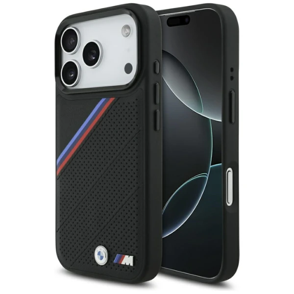 BMW M Tricolor Metal Logo MagSafe dėklas skirtas Apple iPhone 17 Pro juodos spalvos aprašymas - Prekės nuotrauka BMW M Tricolor Metal Logo MagSafe dėklas skirtas Apple iPhone 17 Pro juodos spalvos aprašymas - Prekės nuotrauka