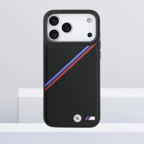 BMW M Tricolor Metal Logo MagSafe dėklas skirtas Apple iPhone 17 Pro Max juodos spalvos aprašymas - Prekės nuotrauka BMW M Tricolor Metal Logo MagSafe dėklas skirtas Apple iPhone 17 Pro Max juodos spalvos aprašymas - Prekės nuotrauka