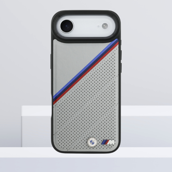 BMW M Tricolor Metal Logo MagSafe dėklas Apple iPhone Air pilkos spalvos aprašymas - Prekės nuotrauka BMW M Tricolor Metal Logo MagSafe dėklas Apple iPhone Air pilkos spalvos aprašymas - Prekės nuotrauka