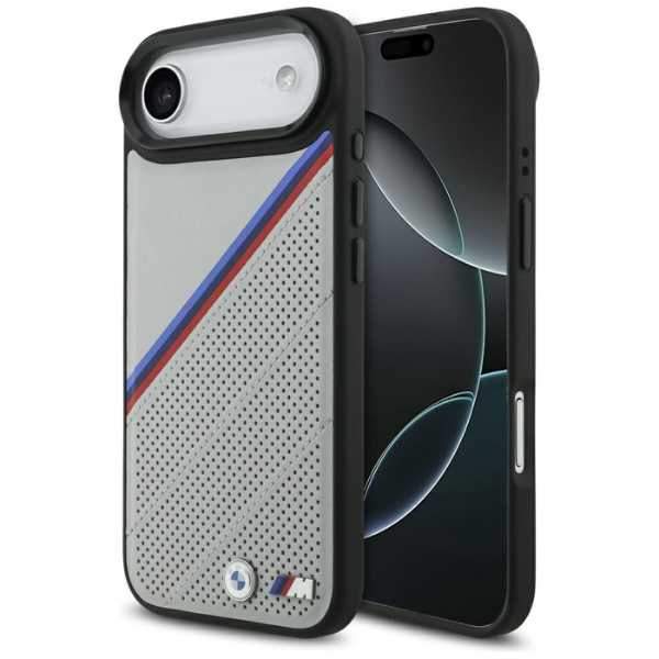 BMW M Tricolor Metal Logo MagSafe dėklas Apple iPhone Air pilkos spalvos aprašymas - Prekės nuotrauka BMW M Tricolor Metal Logo MagSafe dėklas Apple iPhone Air pilkos spalvos aprašymas - Prekės nuotrauka