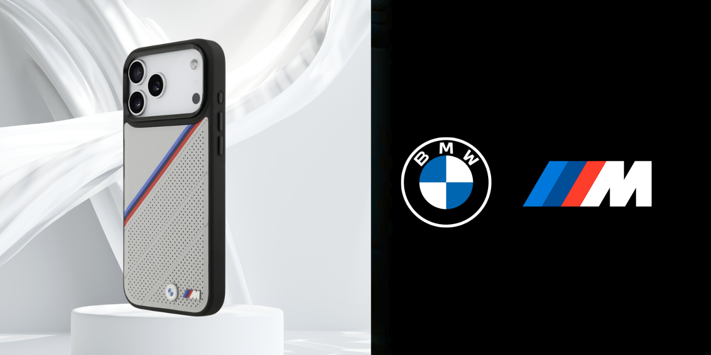 BMW M Tricolor Metal Logo MagSafe dėklas Apple iPhone 17 Pro Max pilkos spalvos aprašymas - Prekės nuotrauka