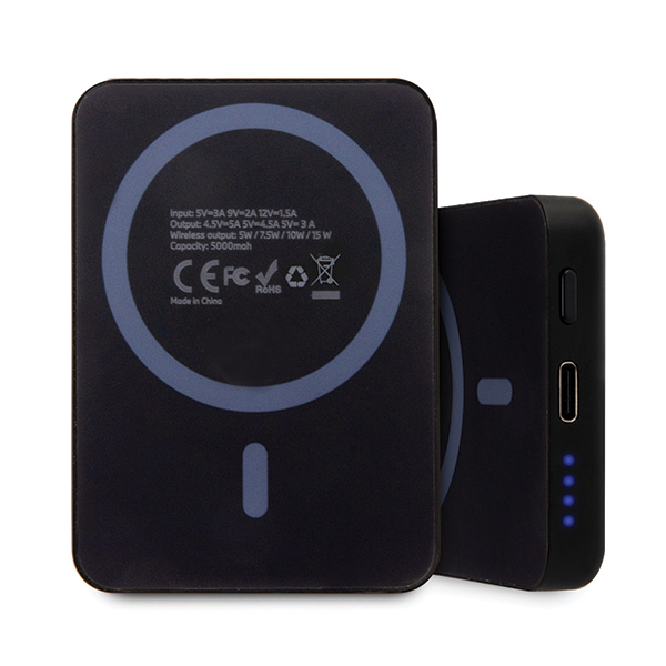 BMW Powerbank inductive BMPBMS5K22PGVK 15W 5000mAh + kabelis juodos spalvos M Collection MagSafe aprašymas - Prekės nuotrauka