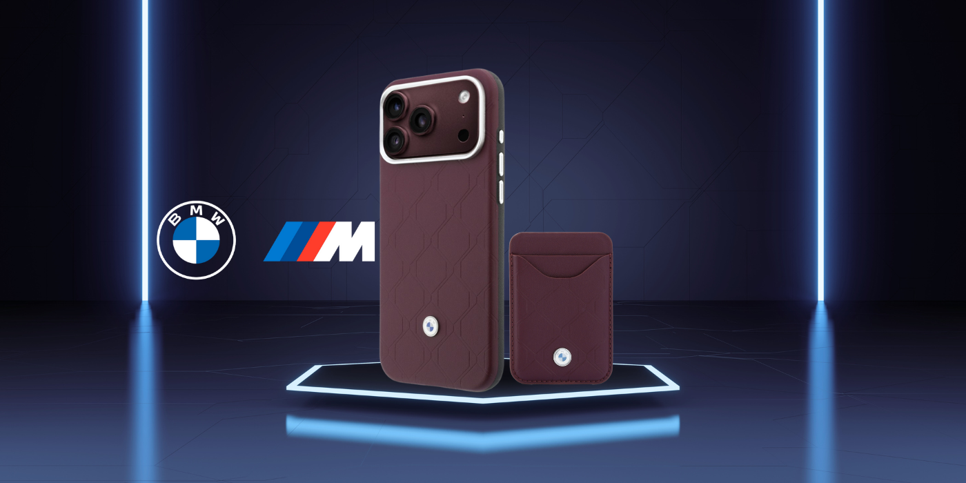 BMW Quilted Pattern Metal Logo dėklas + piniginės rinkinys, skirtas iPhone 18 Pro / 17 Pro, bordo spalvos aprašymas - Prekės nuotrauka