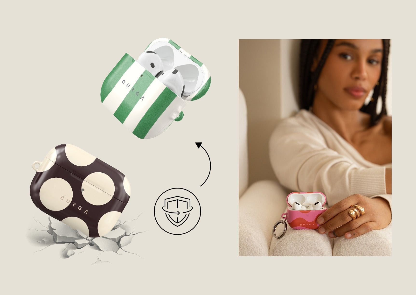 Cases And Covers Burga Airpods dėklas, Juodas Hole – Airpods Pro 3 aprašymas - Prekės nuotrauka