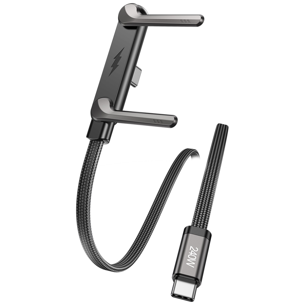 Cable with Stand AWEI CM-12C USB-C / USB-C Juoda aprašymas - Prekės nuotrauka