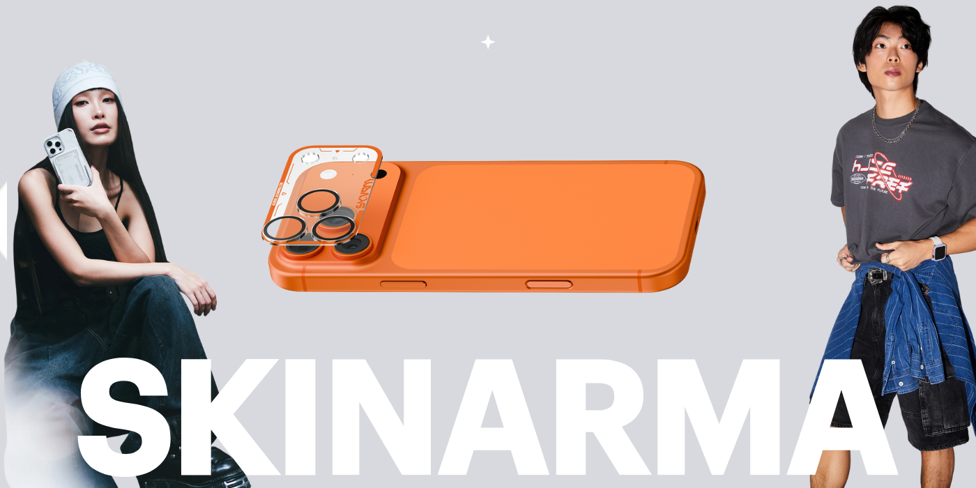 Camera Lens Glass Skinarma Magma Full Matte skirtas Apple iPhone 17 Pro oranžinis aprašymas - Prekės nuotrauka
