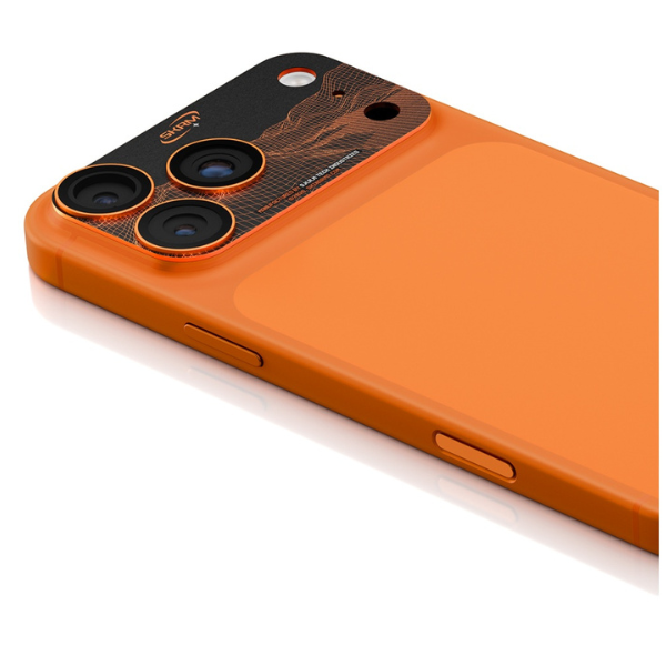 Camera Lens Glass Skinarma Sonix Full Aliuminio skirtas Apple iPhone 17 Pro oranžinis aprašymas - Prekės nuotrauka
