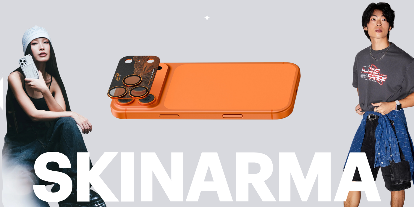 Camera Lens Glass Skinarma Sonix Full Aliuminio skirtas Apple iPhone 17 Pro oranžinis aprašymas - Prekės nuotrauka