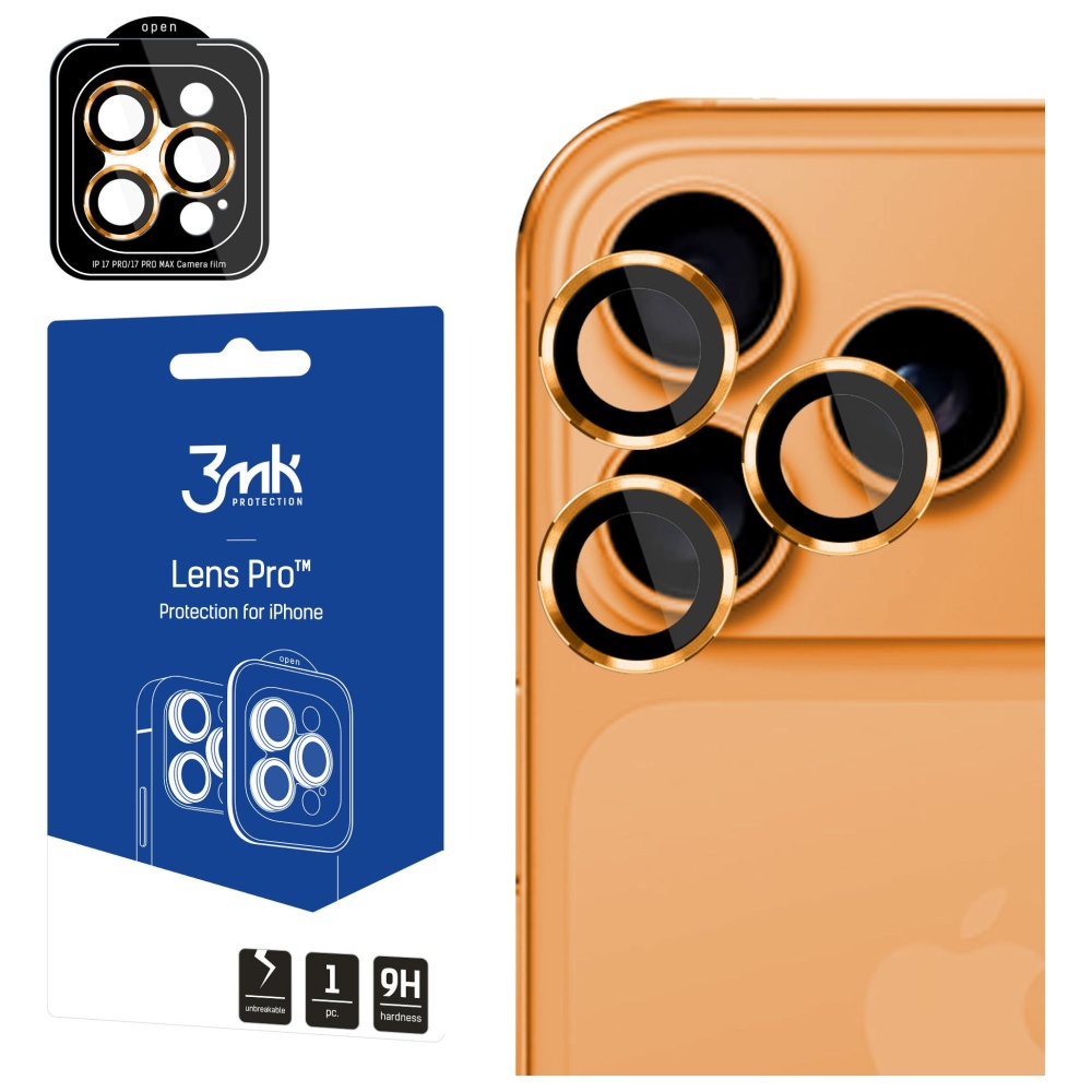 3Mk Protection 3mk grūdinto stiklo lęšių apsauga iPhone 17 Pro / 17 Pro Max - oranžinis aprašymas - Prekės nuotrauka 3Mk Protection 3mk grūdinto stiklo lęšių apsauga iPhone 17 Pro / 17 Pro Max - oranžinis aprašymas - Prekės nuotrauka