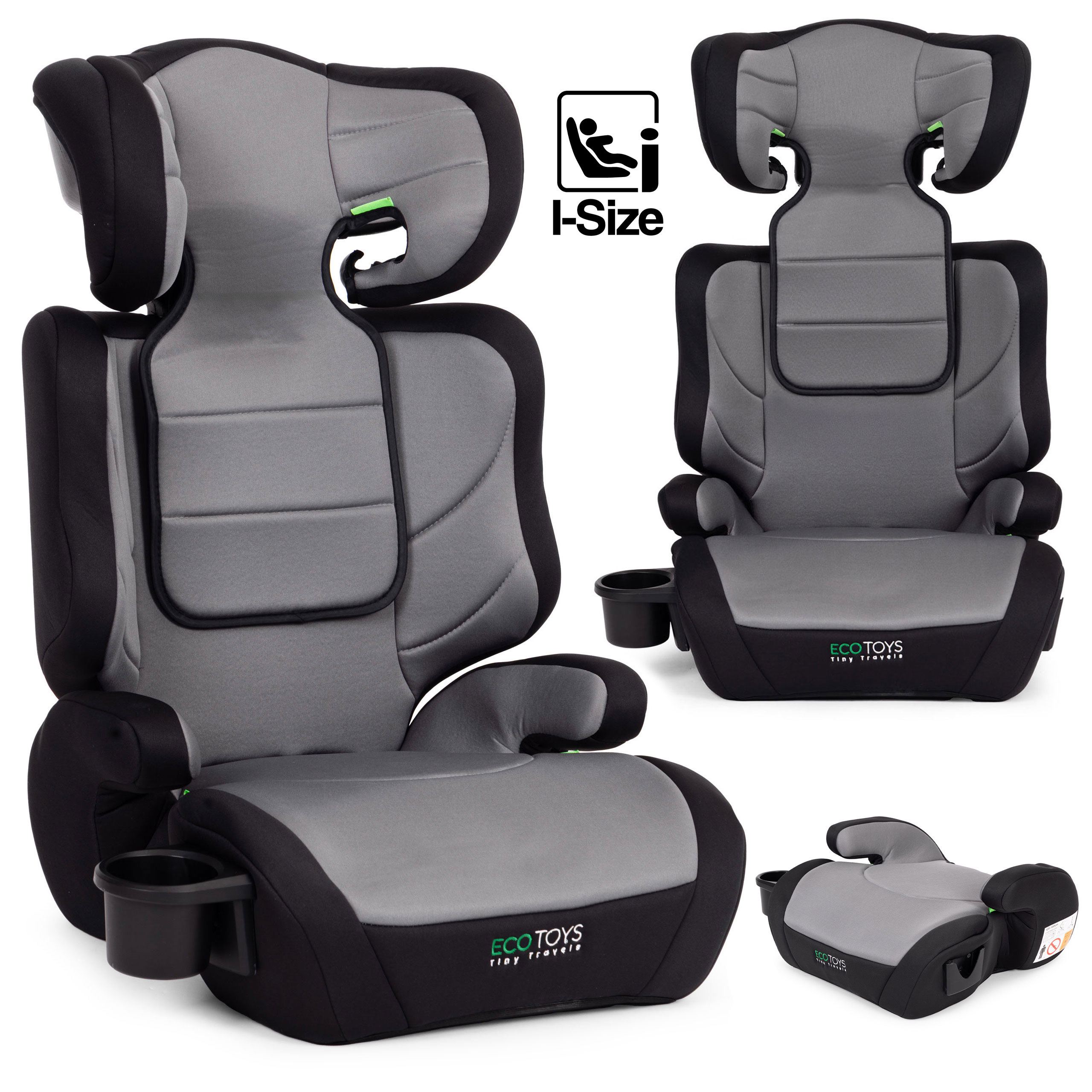 Car Seat for Children 2-in-1 Booster i-SIZE Height 100-150 cm Cup Holder ECOTOYS aprašymas - Prekės nuotrauka