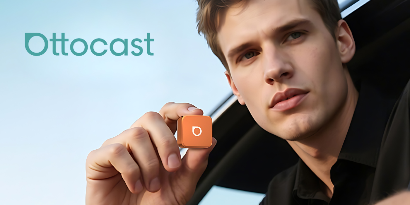 Automobilinis siųstuvas Ottocast CP88-T Mini Cube Bluetooth oranžinis aprašymas - Prekės nuotrauka