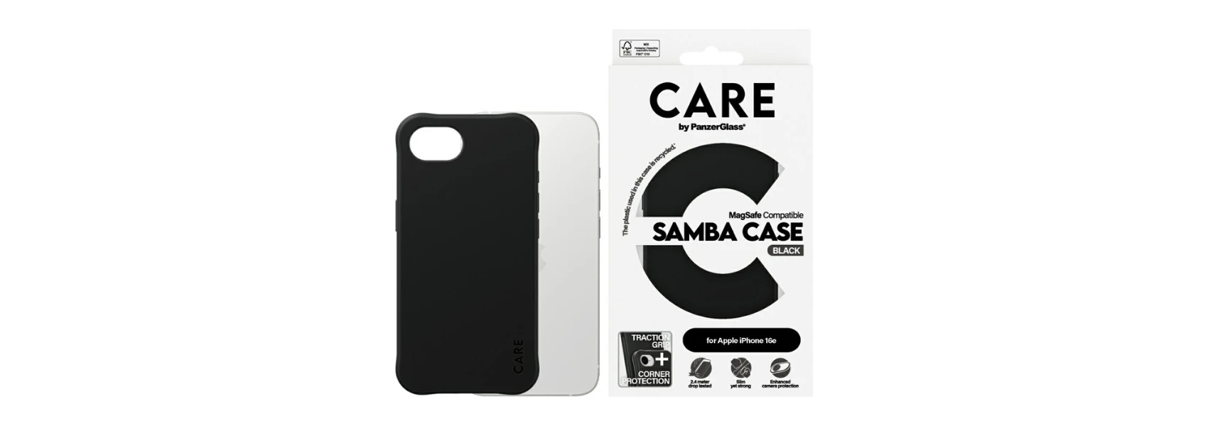 Panzer Glass CARE by PanzerGlass Fashion MagSafe iPhone 16e dėklas telefonui juodos spalvos aprašymas - Prekės nuotrauka Panzer Glass CARE by PanzerGlass Fashion MagSafe iPhone 16e dėklas telefonui juodos spalvos aprašymas - Prekės nuotrauka