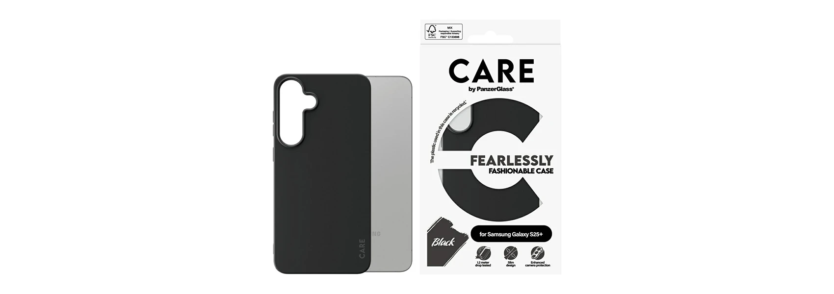 Panzer Glass CARE by PanzerGlass Fashion Samsung Galaxy S25 Plus - dėklas telefonui juodos spalvos aprašymas - Prekės nuotrauka