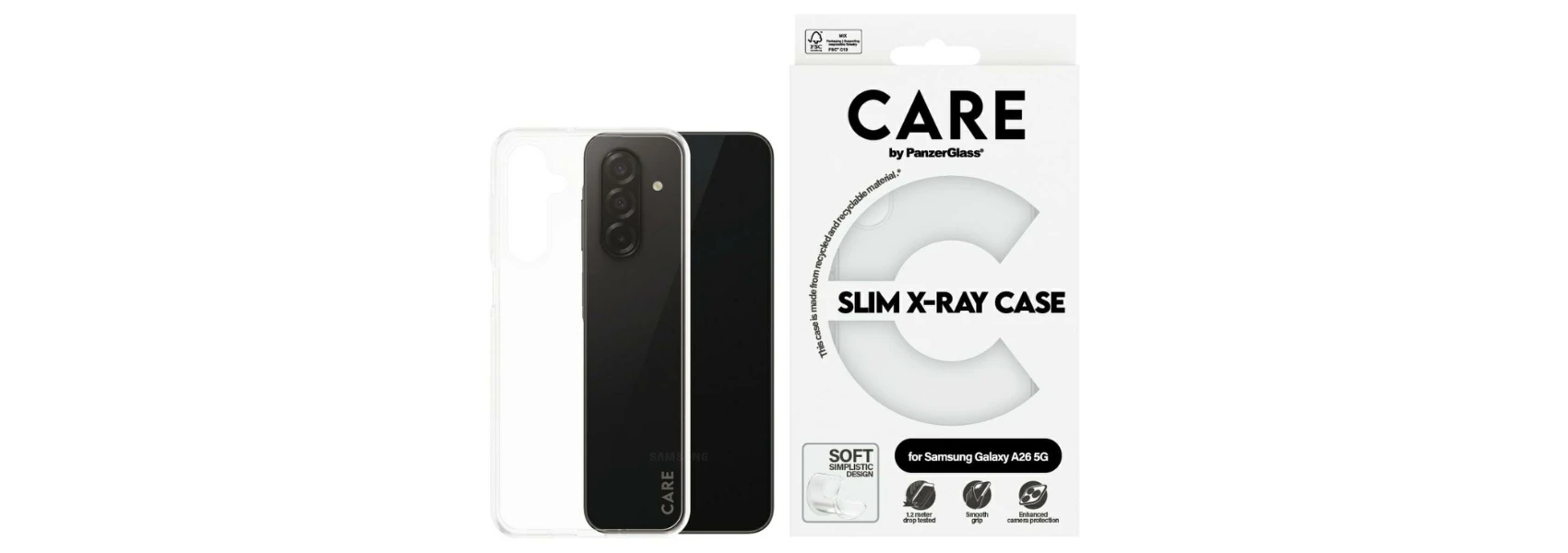 Panzer Glass CARE by PanzerGlass Fashion X-Ray Samsung Galaxy A26 5G dėklas telefonui skaidrus aprašymas - Prekės nuotrauka Panzer Glass CARE by PanzerGlass Fashion X-Ray Samsung Galaxy A26 5G dėklas telefonui skaidrus aprašymas - Prekės nuotrauka