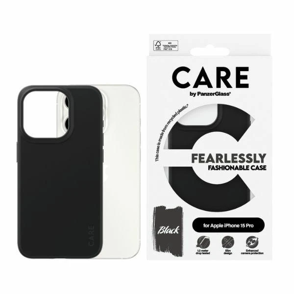 Panzer Glass CARE by PanzerGlass Fearlessly Fashionable Apple iPhone 15 Pro - dėklas telefonui juodos spalvos aprašymas - Prekės nuotrauka Panzer Glass CARE by PanzerGlass Fearlessly Fashionable Apple iPhone 15 Pro - dėklas telefonui juodos spalvos aprašymas - Prekės nuotrauka