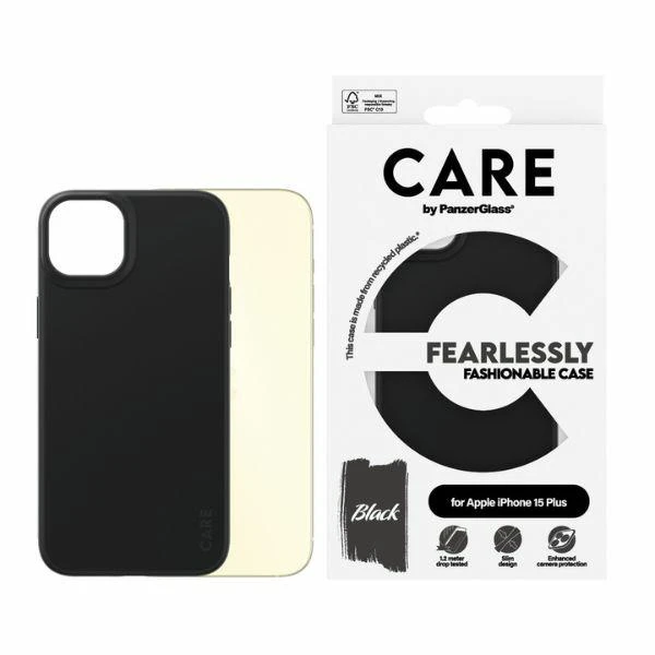 Panzer Glass CARE by PanzerGlass Fearlessly Fashionable Apple iPhone 15 Plus - dėklas telefonui juodos spalvos aprašymas - Prekės nuotrauka Panzer Glass CARE by PanzerGlass Fearlessly Fashionable Apple iPhone 15 Plus - dėklas telefonui juodos spalvos aprašymas - Prekės nuotrauka