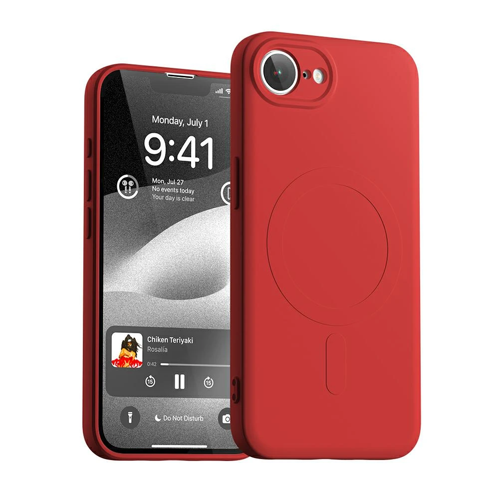 Dėklas Case Mercury Semi-Silicone MagSafe Apple iPhone 16e raudonos spalvos aprašymas - Prekės nuotrauka