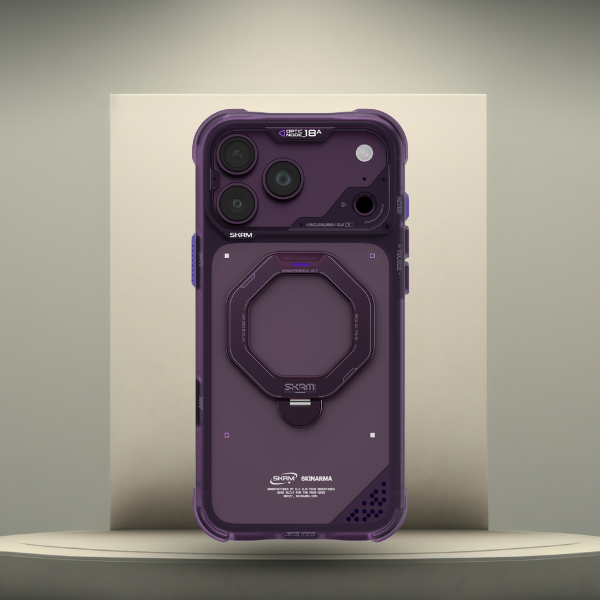 Dėklas Case Skinarma Saturn MagSafe + Rotating Kick Stand do iPhone 18 Pro Max / 17 Pro Max Burgundy aprašymas - Prekės nuotrauka