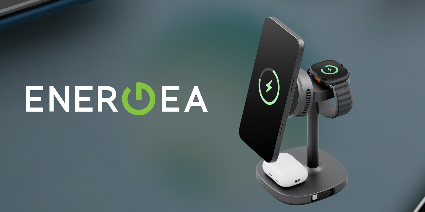 Charging station Energea MagArctic Stand 4in1 Qi2 with cooling and cable graphite aprašymas - Prekės nuotrauka