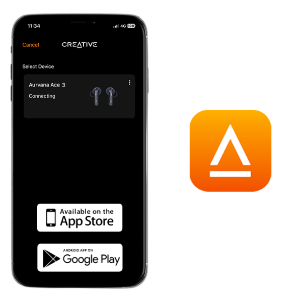 Creative Aurvana Ace 3 Bluetooth 5.5 ANC belaidės ausinės mėlynos spalvos aprašymas - Prekės nuotrauka