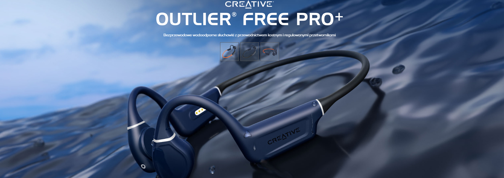 Creative ausinės belaidės Outlier Free Pro Plus oranžinės spalvos Bluetooth 5.3 aprašymas - Prekės nuotrauka