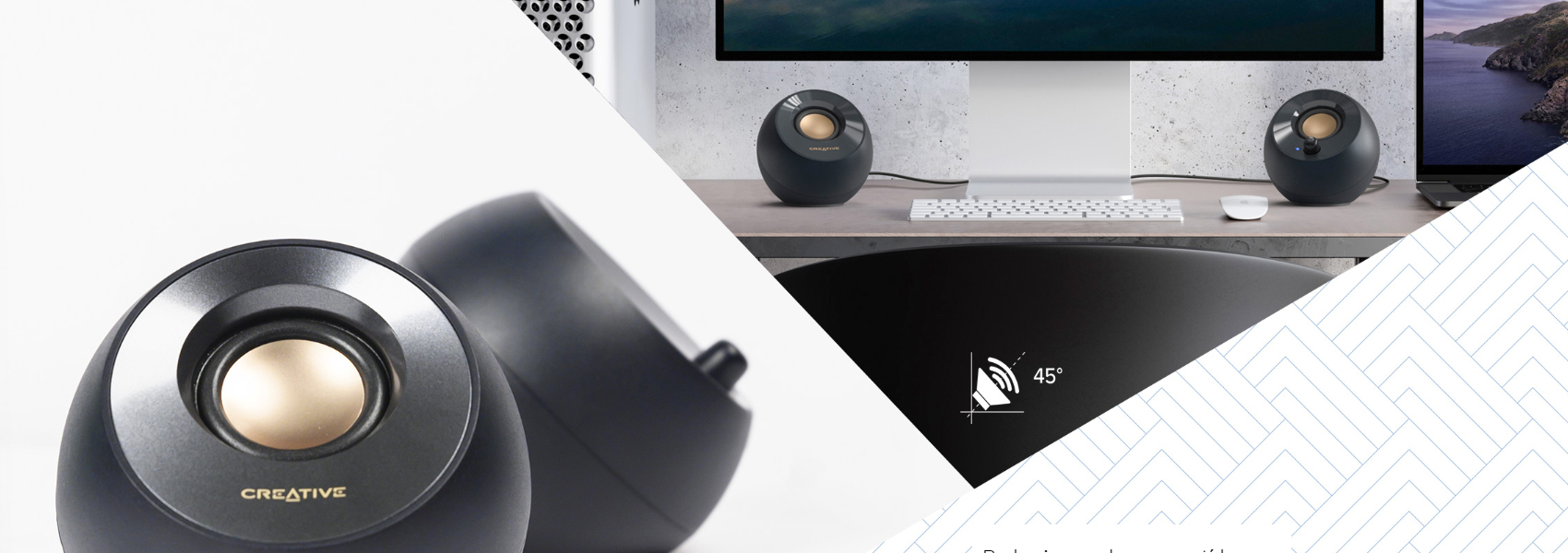 Kompiuterio kolonėlės Creative kompiuterinės kolonėlės 2.0 Pebble V2 juodos spalvos USB-C aprašymas - Prekės nuotrauka