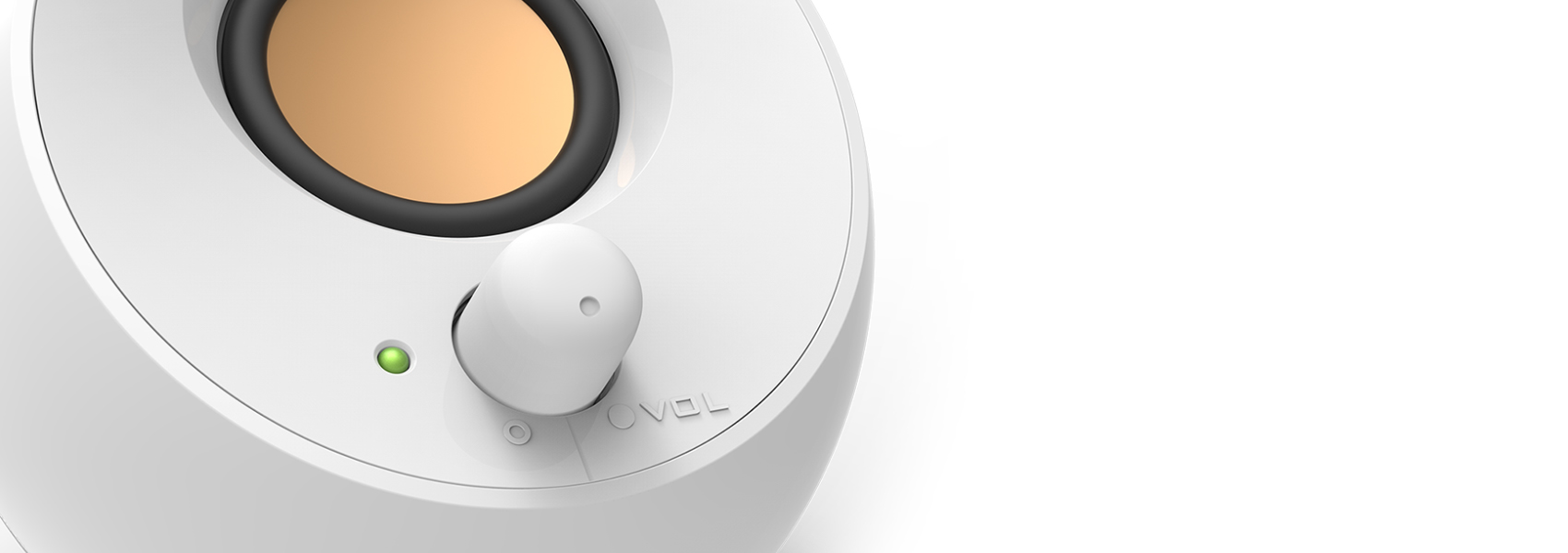 Kompiuterio kolonėlės Garsiakalbių rinkinys kompiuteris Creative Pebble 2.0 51MF1680AA001 (2.0, baltos spalvos) aprašymas - Prekės nuotrauka
