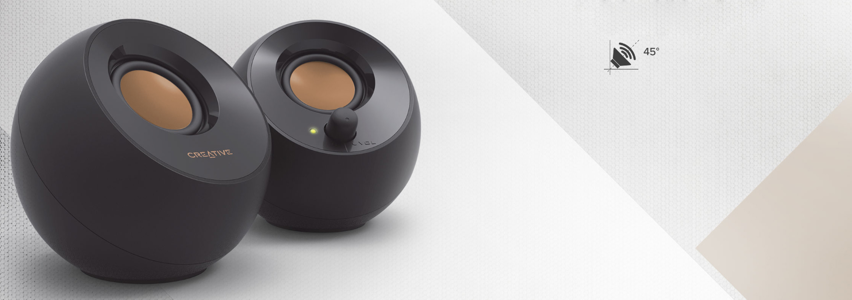 Kompiuterio kolonėlės Garsiakalbių rinkinys kompiuteris Creative Pebble 2.0 51MF1680AA001 (2.0, baltos spalvos) aprašymas - Prekės nuotrauka
