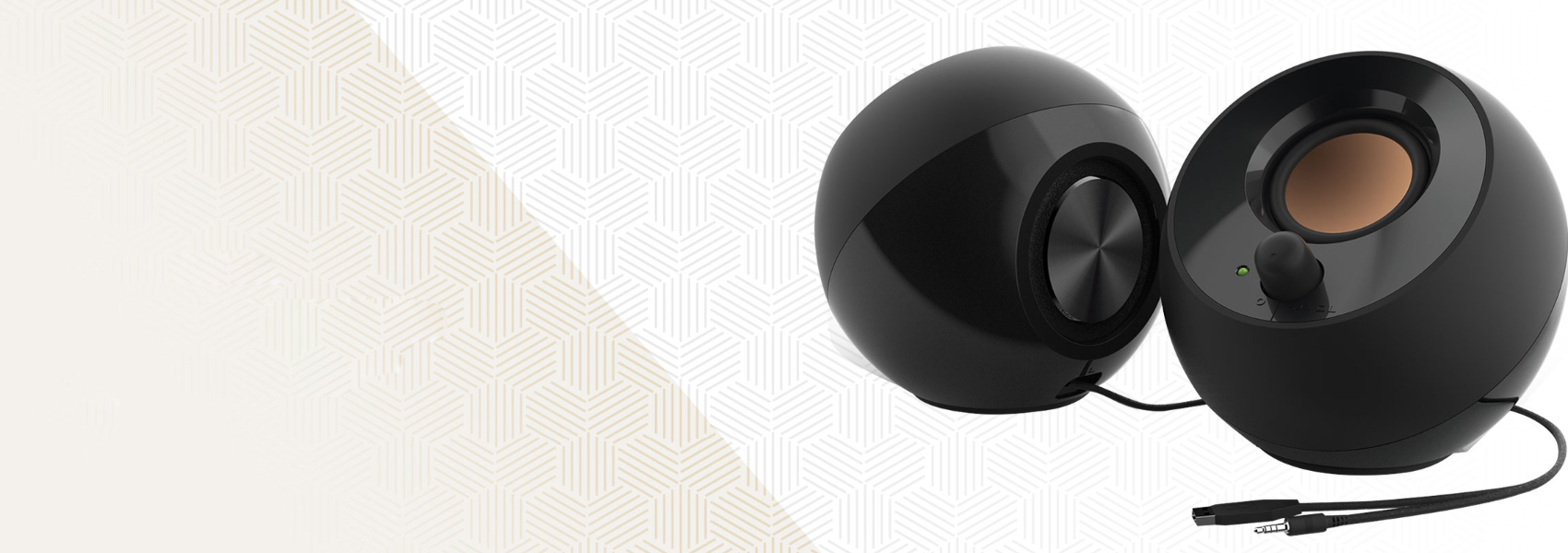 Kompiuterio kolonėlės Garsiakalbių rinkinys kompiuteris Creative Pebble 2.0 51MF1680AA001 (2.0, baltos spalvos) aprašymas - Prekės nuotrauka