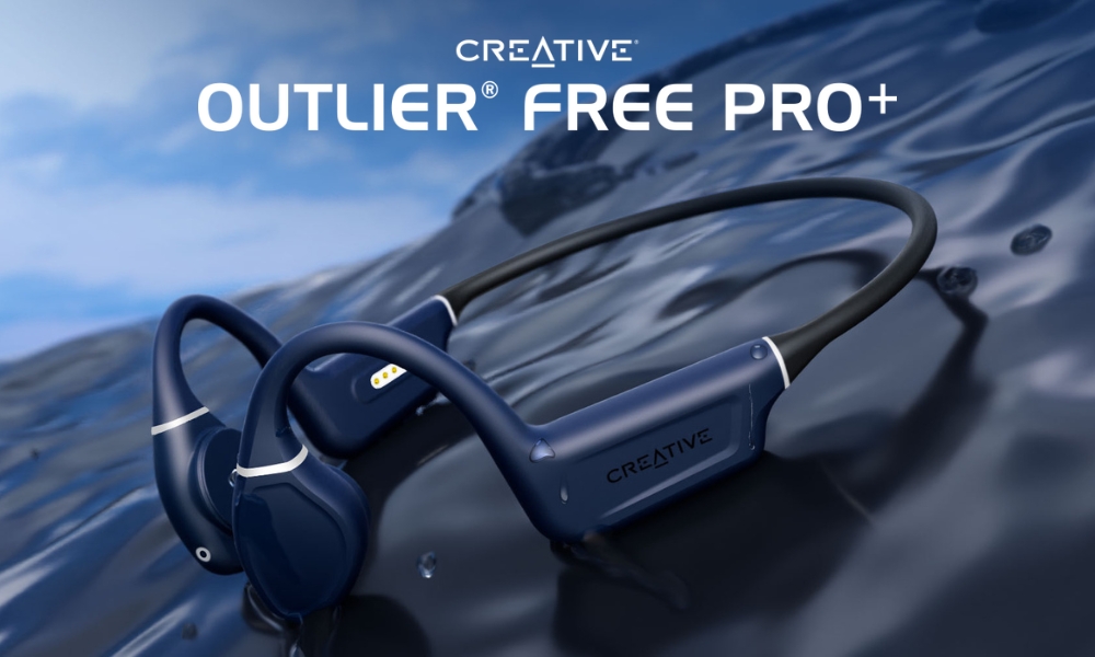 Creative Outlier Free Pro Plus kaulinio laidumo belaidės ausinės, juodos spalvos aprašymas - Prekės nuotrauka