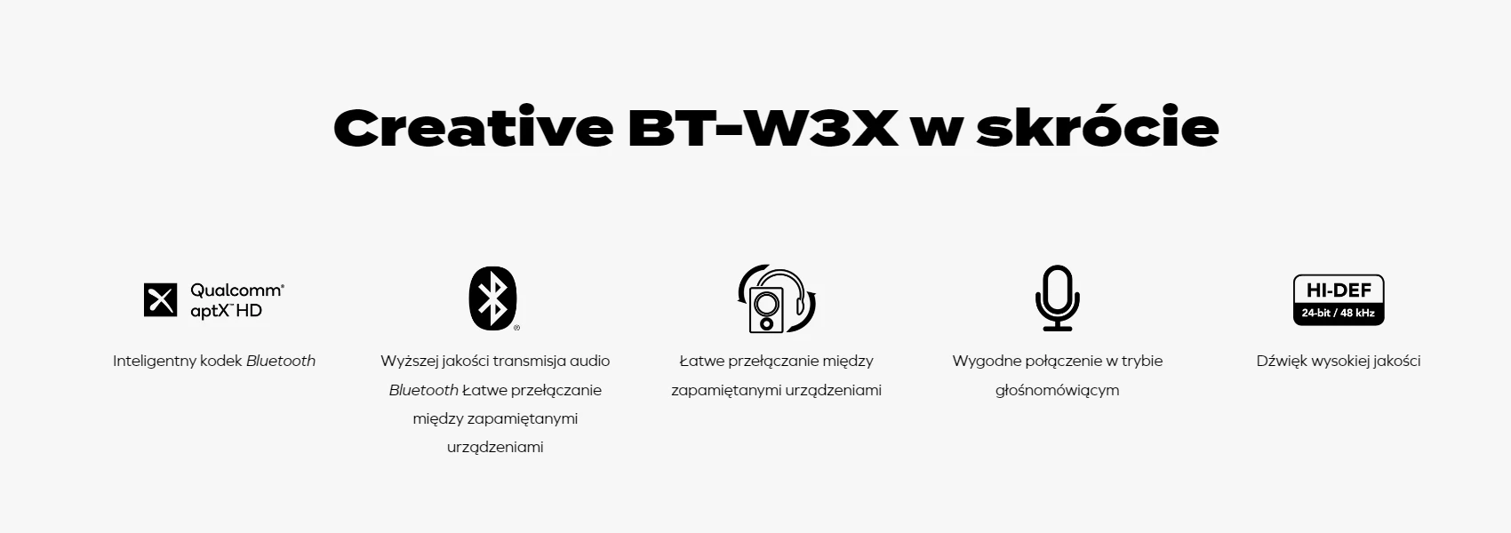 Creative siųstuvas audio BT-W3X Bluetooth 5.3 aprašymas - Prekės nuotrauka Creative siųstuvas audio BT-W3X Bluetooth 5.3 aprašymas - Prekės nuotrauka