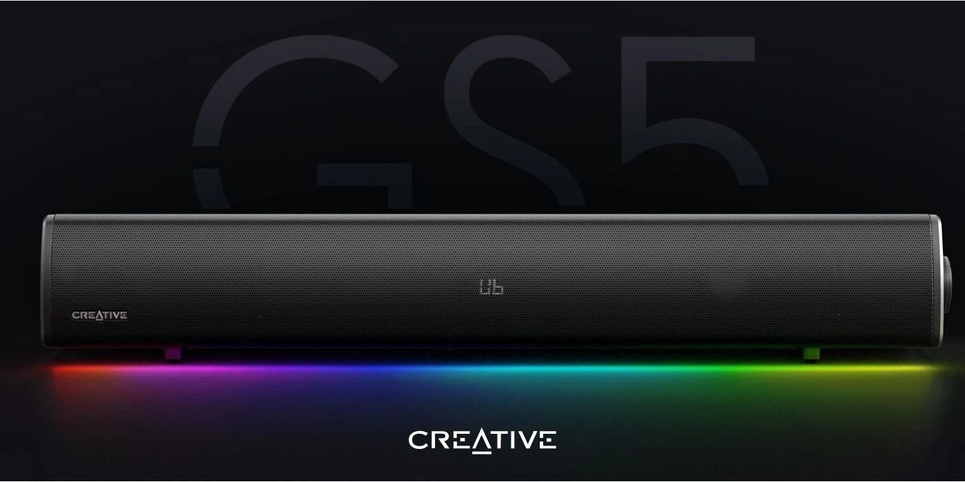 Namų kino sistema „Creative“ – „Sound Blaster GS5 RGB“ žaidimų garso juosta aprašymas - Prekės nuotrauka