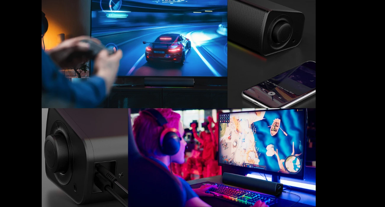 Namų kino sistema Creative Soundbar belaidis GS3 juodos spalvos Bluetooth 5.4 aprašymas - Prekės nuotrauka
