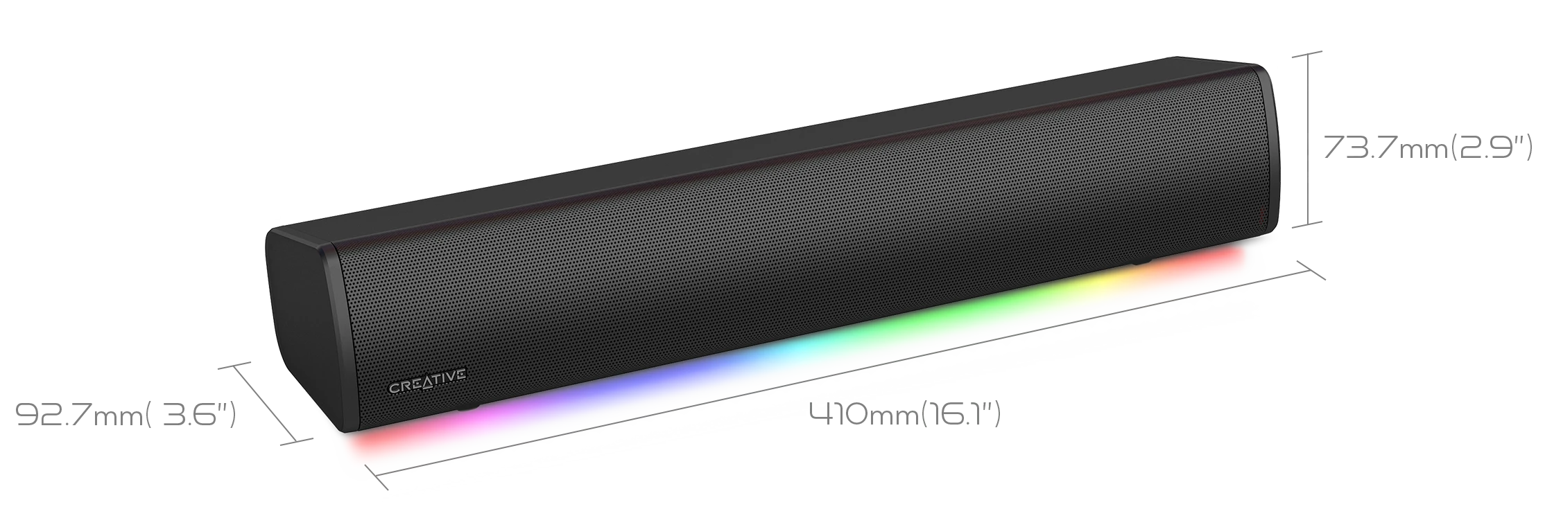 Namų kino sistema Creative Soundbar belaidis GS3 juodos spalvos Bluetooth 5.4 aprašymas - Prekės nuotrauka