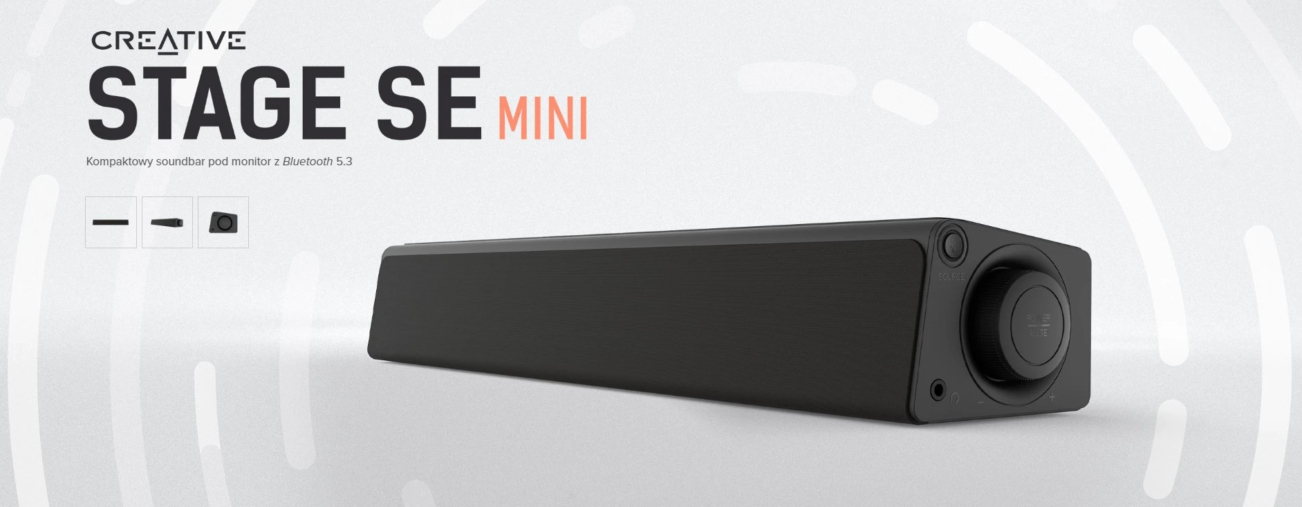 Namų kino sistema Creative Soundbar belaidis StageSE Mini juodos spalvos Bluetooth 5.3 aprašymas - Prekės nuotrauka Namų kino sistema Creative Soundbar belaidis StageSE Mini juodos spalvos Bluetooth 5.3 aprašymas - Prekės nuotrauka
