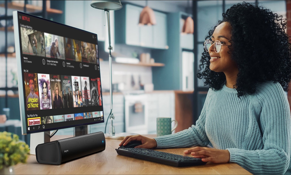 Namų kino sistema Creative Soundbar po monitoriumi Stage Air V2 juodos spalvos Bluetooth 5.3 aprašymas - Prekės nuotrauka