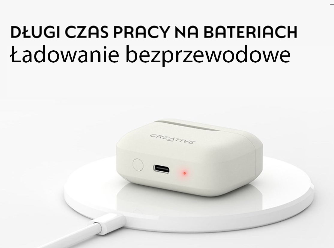 Creative Zen Air Plus belaidės ausinės, kreminės spalvos, Bluetooth 5.3, ANC aprašymas - Prekės nuotrauka