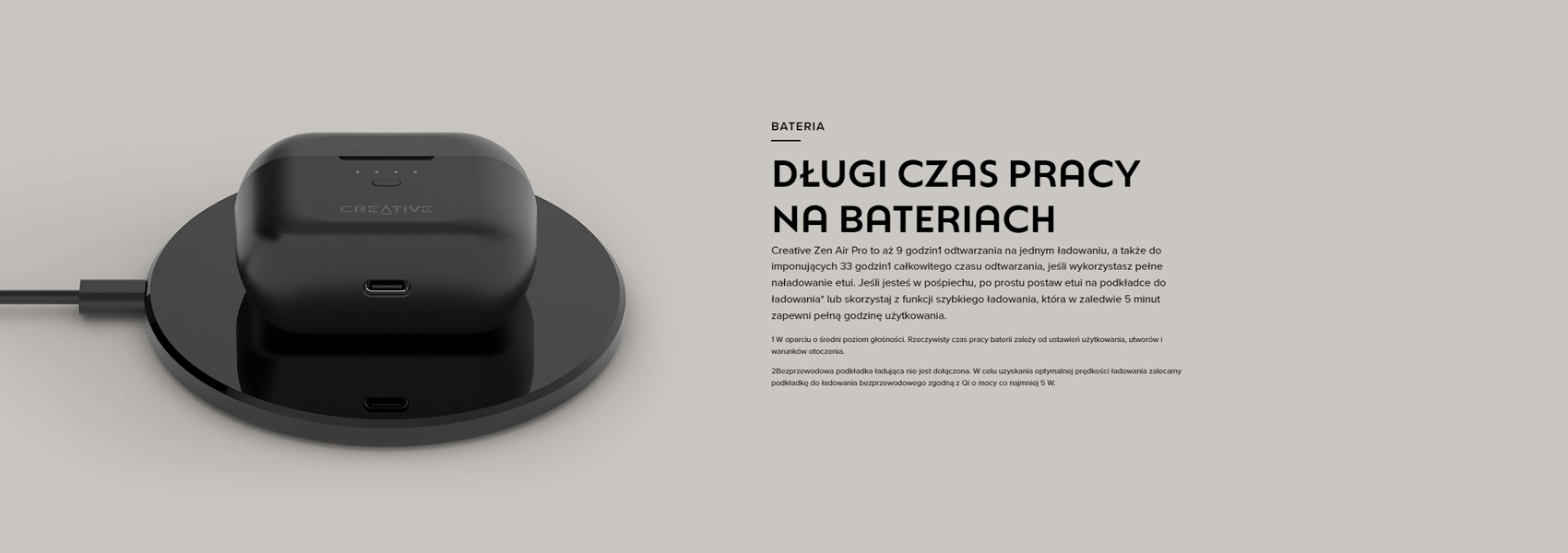 Creative Zen Air Pro belaidės ausinės baltos Bluetooth 5.3 ANC aprašymas - Prekės nuotrauka